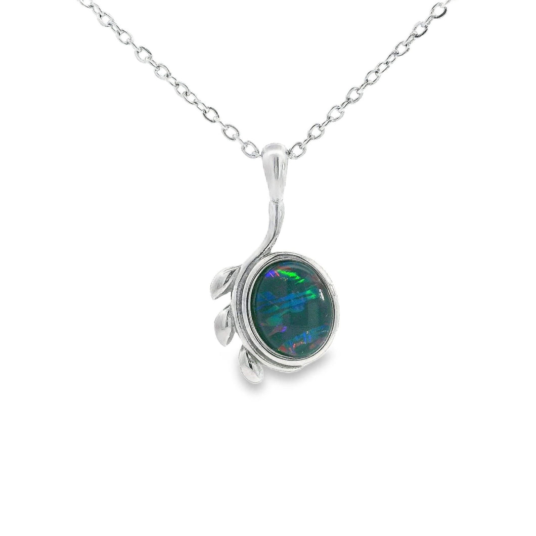 Australian Opal Triplet Pendant set in Stainless Steel