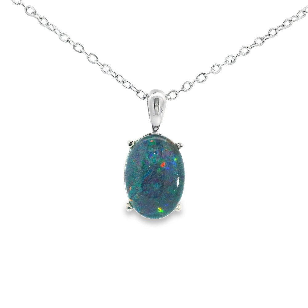 Australian Opal Triplet Pendant set in Stainless Steel