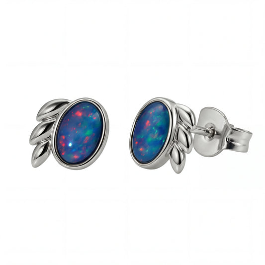 Triplet Opal Earrings in Stainless Steel - Multicolour