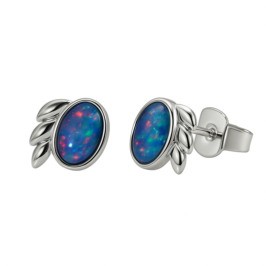 Triplet Opal Earrings in Stainless Steel - Multicolour