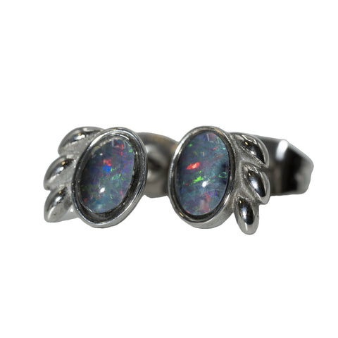 Triplet Opal Earrings in Stainless Steel - Multicolour