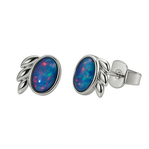 Triplet Opal Earrings in Stainless Steel - Multicolour