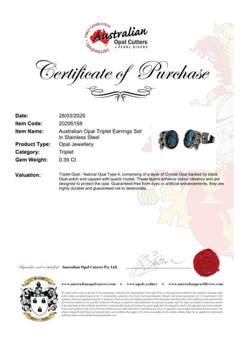 Triplet Opal Earrings in Stainless Steel - Multicolour