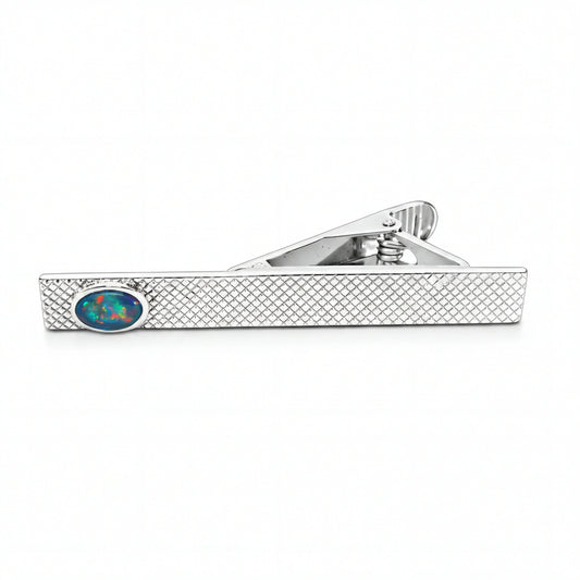 Triplet Tie Clip in Sterling Silver - Multicolour