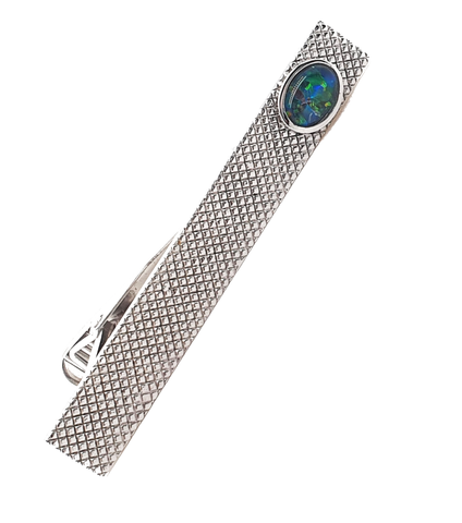 Triplet Tie Clip in Sterling Silver - Multicolour