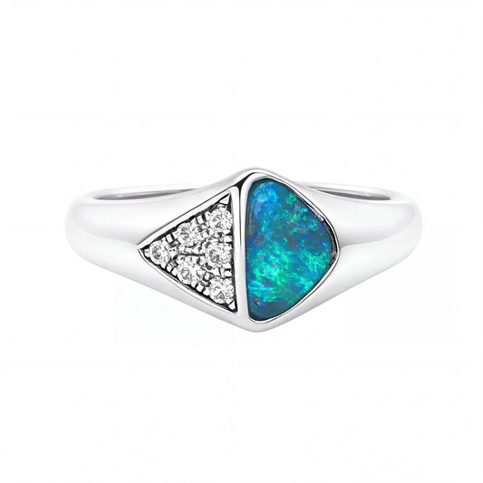 Australian Boulder Opal set in 925 Sterling Silver - Australian Opal Cutters and Pearl Divers
