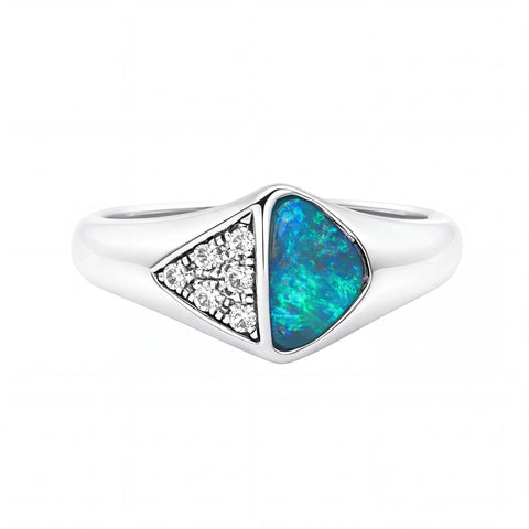 Australian Boulder Opal set in 925 Sterling Silver - Australian Opal Cutters and Pearl Divers