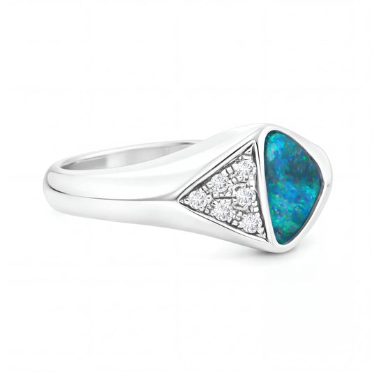 Australian Boulder Opal set in 925 Sterling Silver - Australian Opal Cutters and Pearl Divers