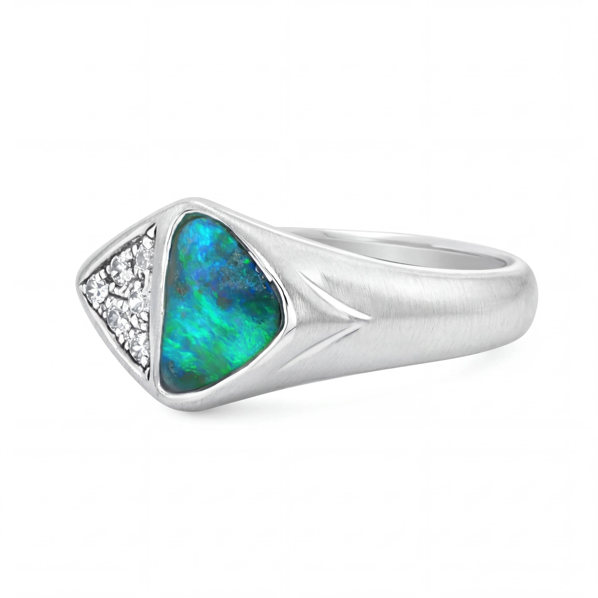 Australian Boulder Opal set in 925 Sterling Silver - Australian Opal Cutters and Pearl Divers