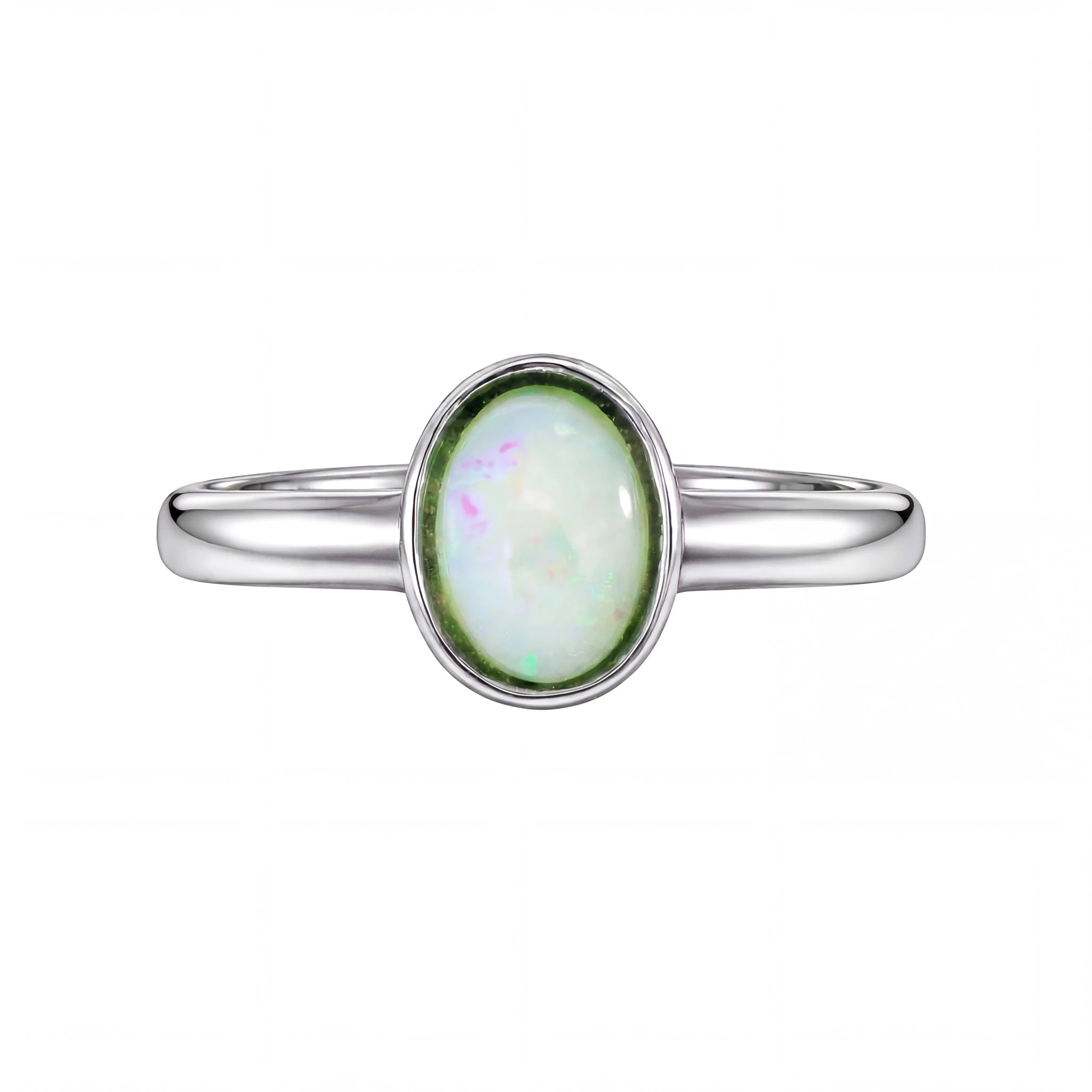 Light Opal Ring in Stainless Steel - Australian Opal Cutters and Pearl Divers