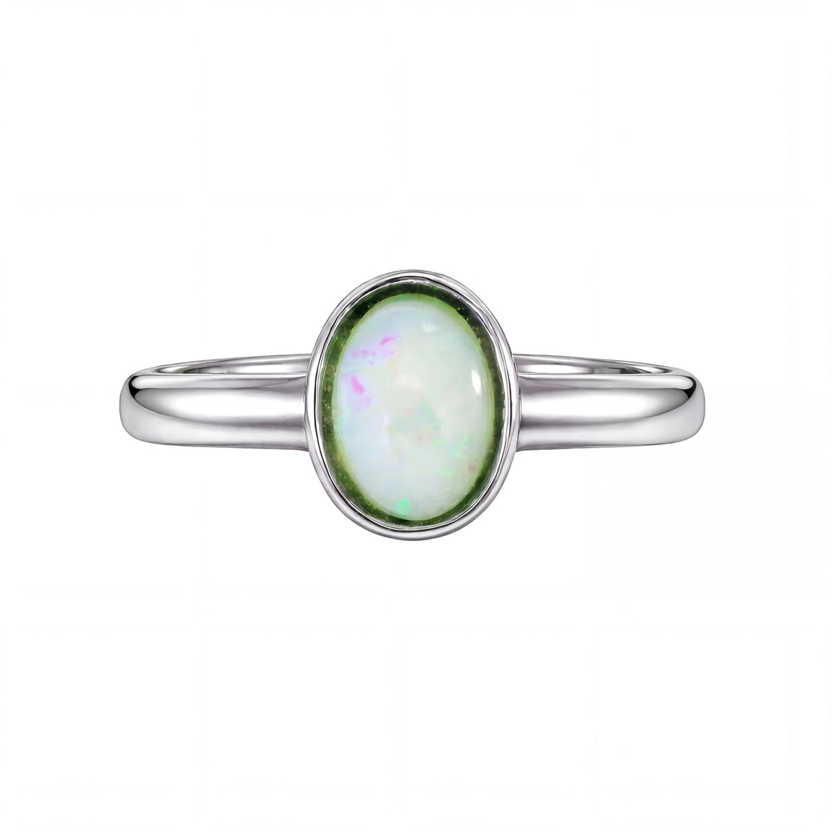 Light Opal Ring in Stainless Steel - Australian Opal Cutters and Pearl Divers