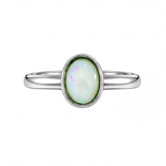 Light Opal Ring in Stainless Steel - Australian Opal Cutters and Pearl Divers