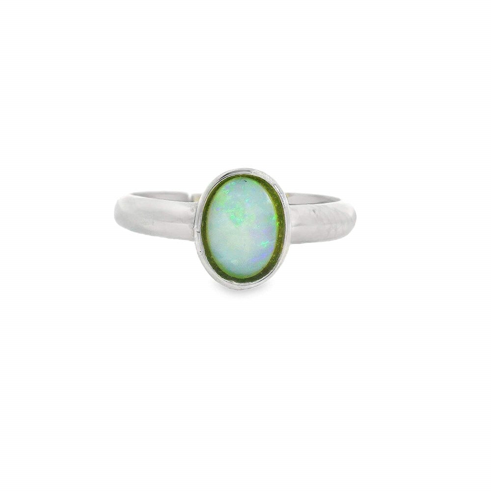 Australian Opal Triplet Ring set in Stainless Steel