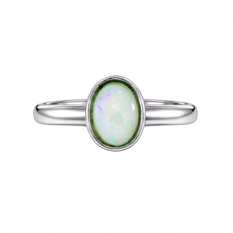 Light Opal Ring in Stainless Steel - Australian Opal Cutters and Pearl Divers
