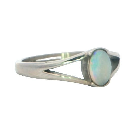 Light Opal Ring in Stainless Steel - Multicolour