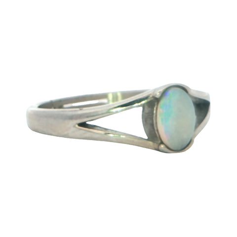 Light Opal Ring in Stainless Steel - Multicolour