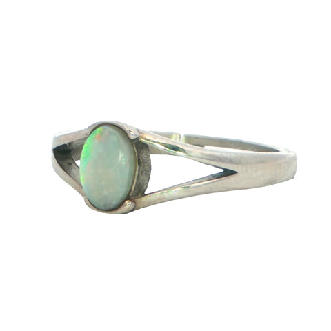 Light Opal Ring in Stainless Steel - Multicolour