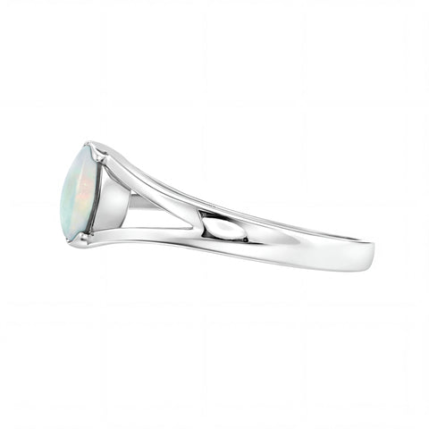 Light Opal Ring in Stainless Steel - Multicolour - Australian Opal Cutters and Pearl Divers
