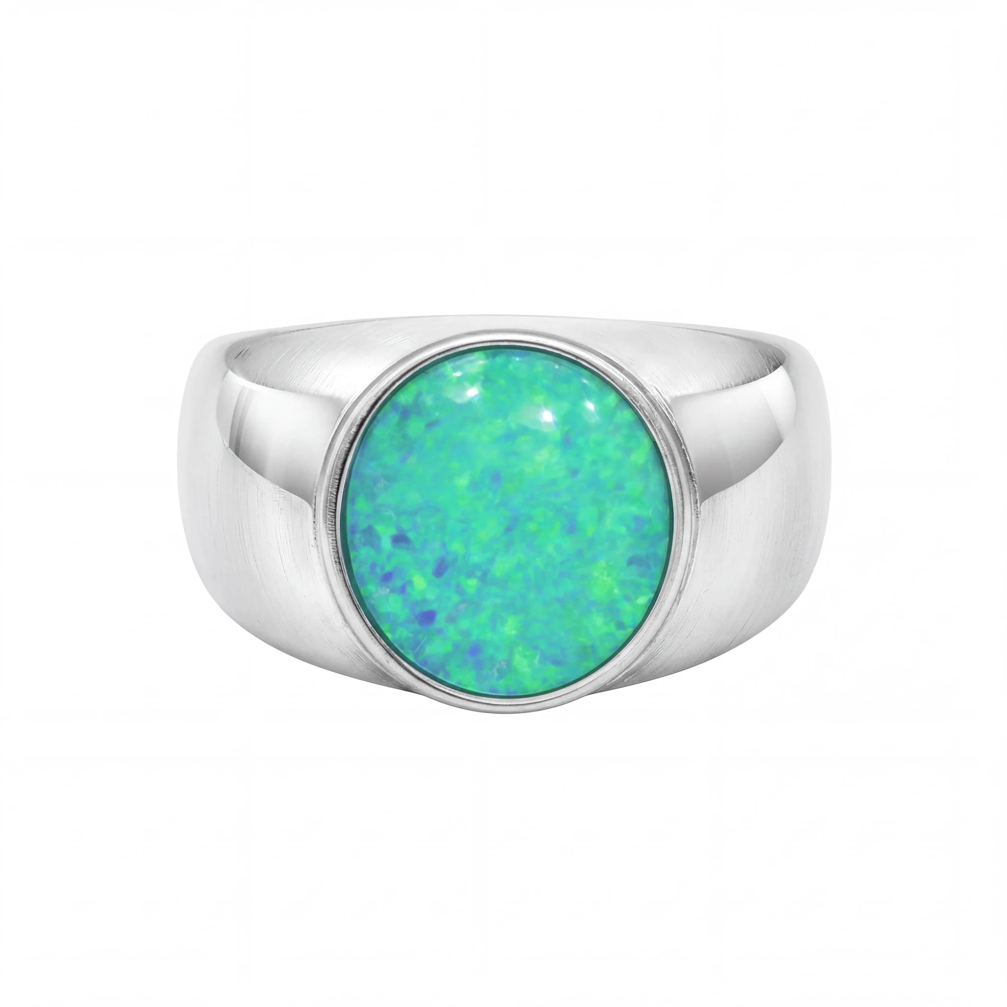 Australian Doublet Opal Ring set in 925 Sterling Silver - Australian Opal Cutters and Pearl Divers