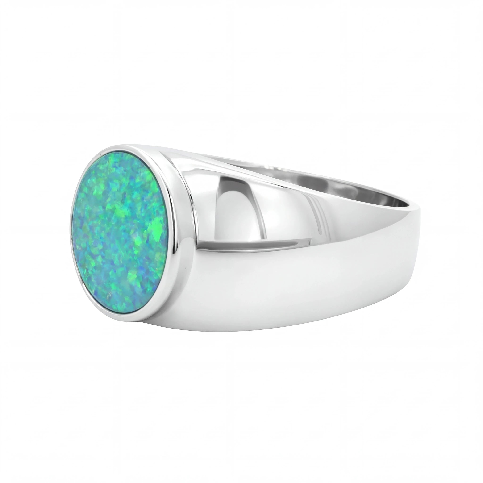 Australian Doublet Opal Ring set in 925 Sterling Silver - Australian Opal Cutters and Pearl Divers
