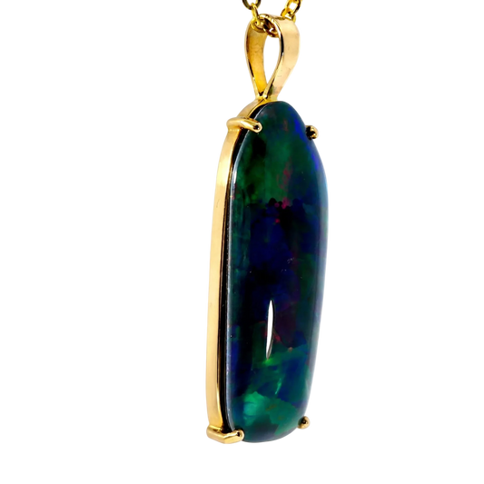 Triplet Opal Pendant in 14K Yellow Gold - Multicolour - Australian Opal Cutters and Pearl Divers