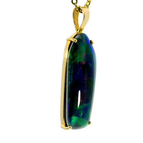 Triplet Opal Pendant in 14K Yellow Gold - Multicolour