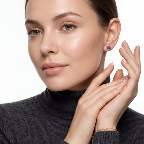 Boulder Opal Earrings in 14K Yellow Gold - Multicolour - Australian Opal Cutters and Pearl Divers