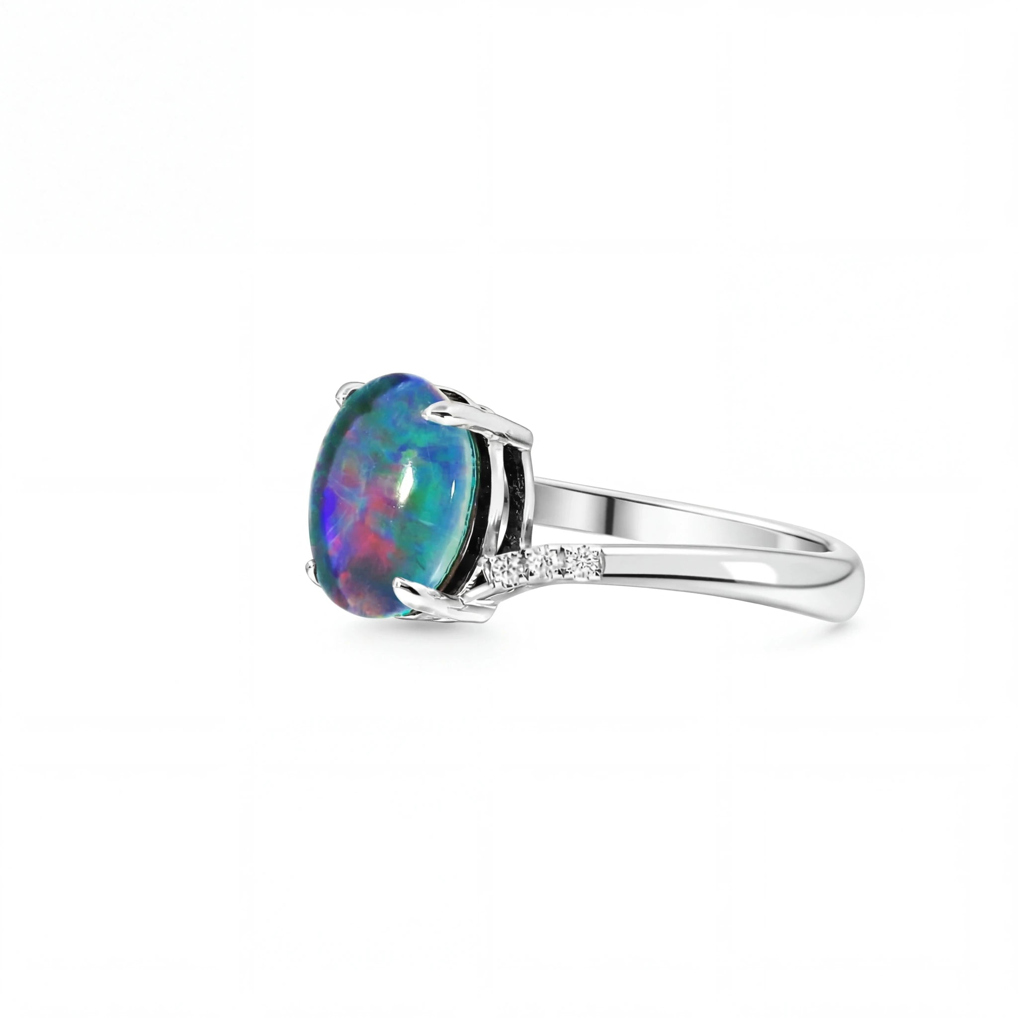 Triplet Opal Ring in 925 Sterling Silver - Multicolour - Australian Opal Cutters and Pearl Divers