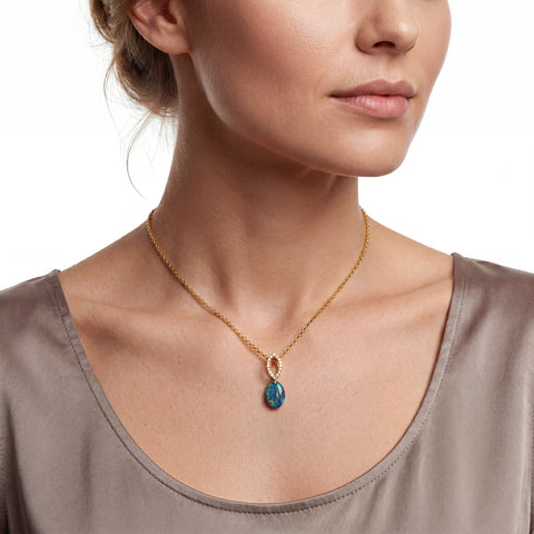 Triplet Opal Pendant in 14K Yellow Gold - Multicolour