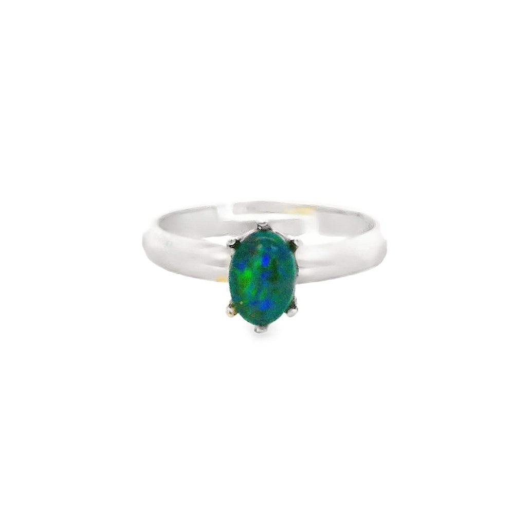 Australian Opal Triplet Ring set in Stainless Steel