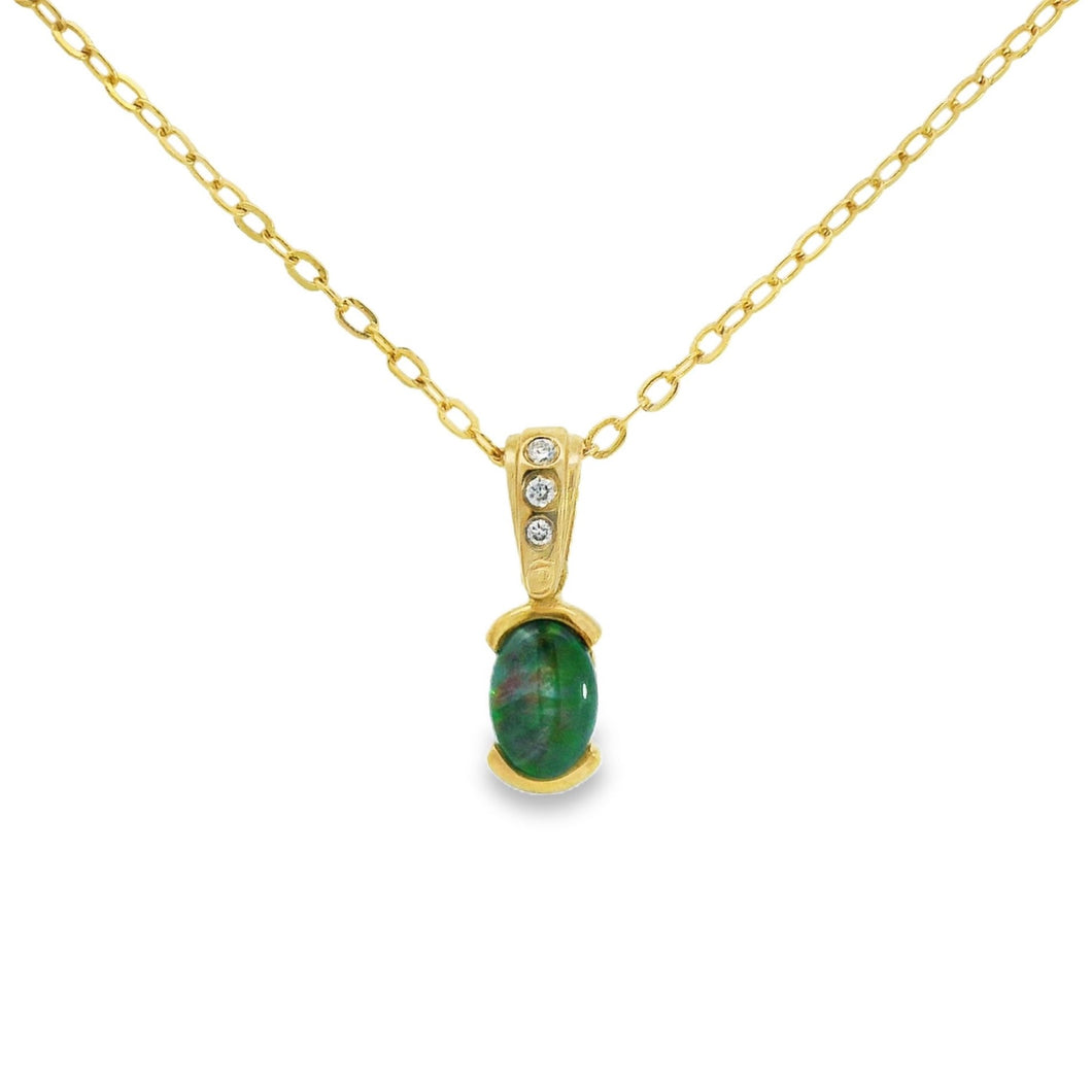 Australian Opal Triplet Pendant set in 9K Yellow Gold