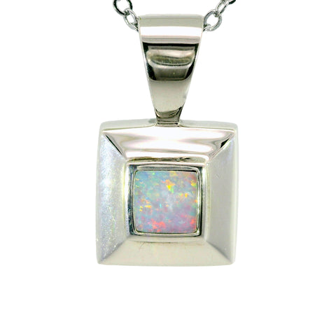 Light Opal Pendant in 925 Sterling Silver - Multicolour