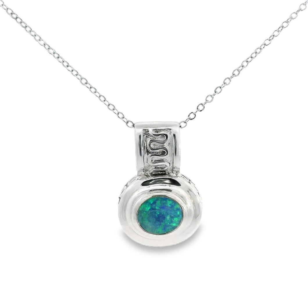 Australian Opal Doublet Pendant set in Sterling Silver