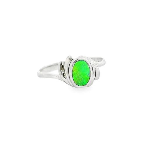 Australian Opal Doublet Ring set in Sterling Silver