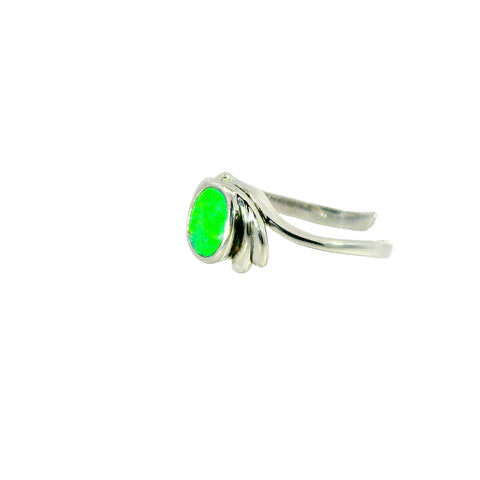 Doublet Opal Ring in 925 Sterling Silver - Multicolour