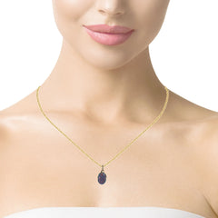 Triplet Opal Pendant in 14K Yellow Gold - Multicolour