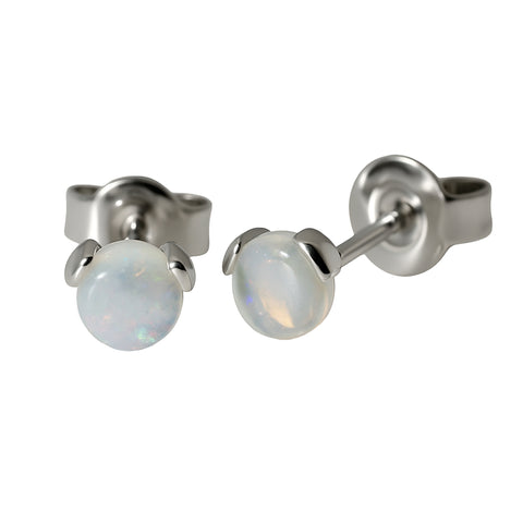 Light Opal Earrings in 925 Sterling Silver - Multicolour
