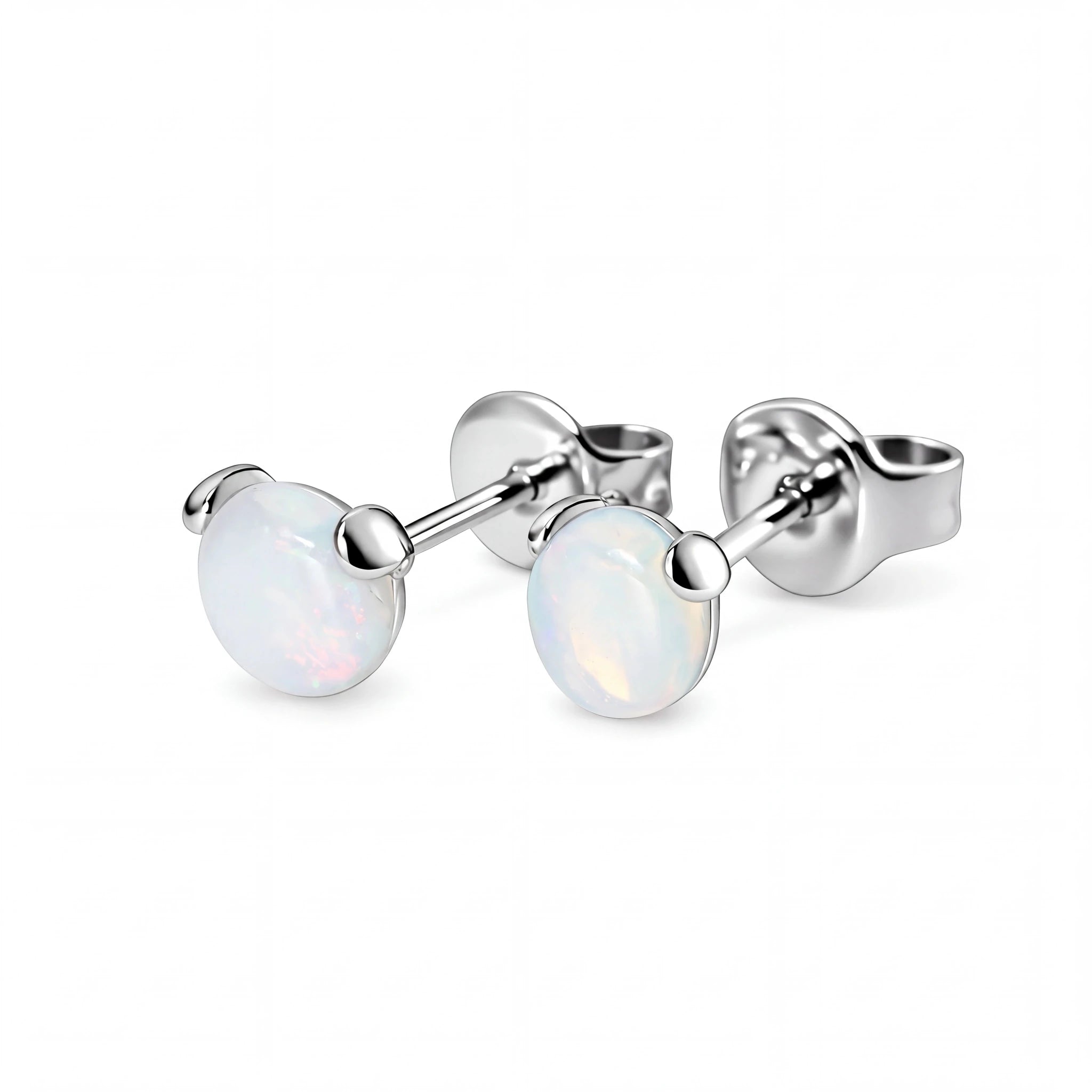 Light Opal Earrings in 925 Sterling Silver - Multicolour - Australian Opal Cutters and Pearl Divers