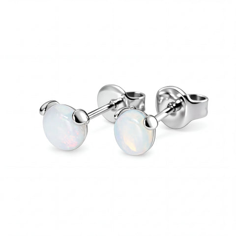 Light Opal Earrings in 925 Sterling Silver - Multicolour