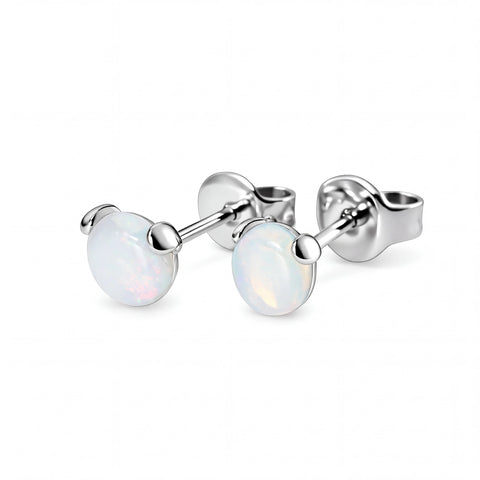 Light Opal Earrings in 925 Sterling Silver - Multicolour - Australian Opal Cutters and Pearl Divers