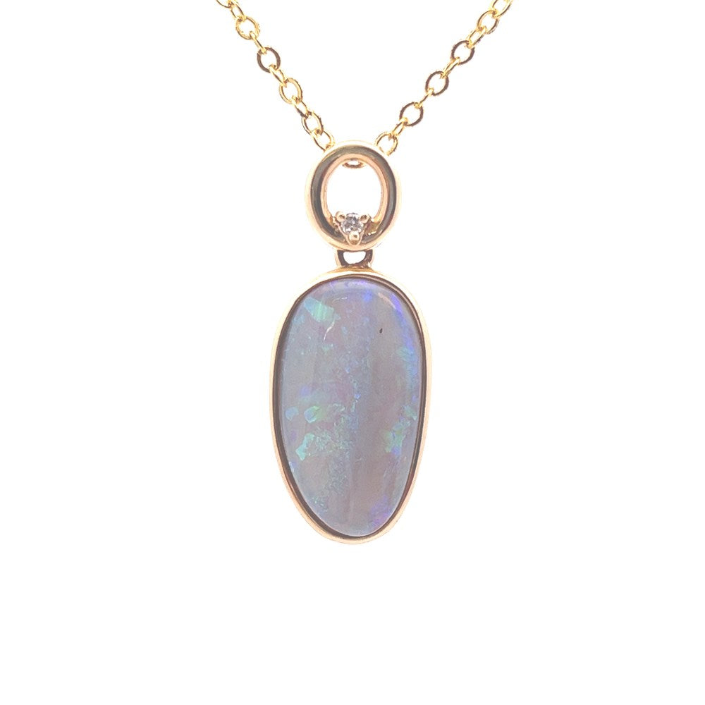 Australian Opal Pendant Set in solid Gold