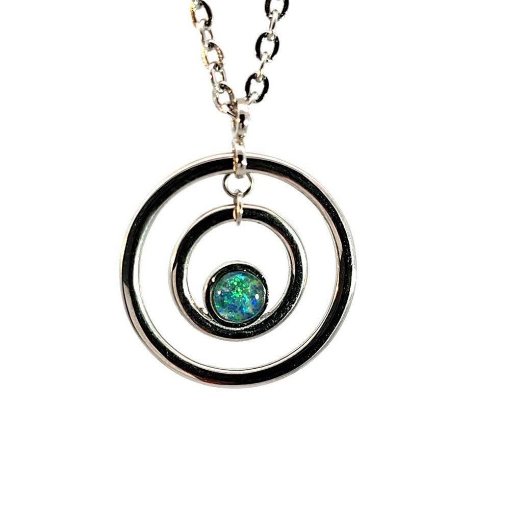 Australian Opal Triplet Pendant set in Stainless Steel