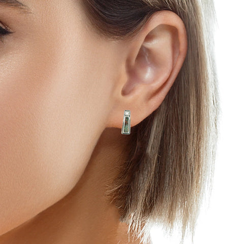 Boulder Opal Earrings in 14K White Gold - Multicolour