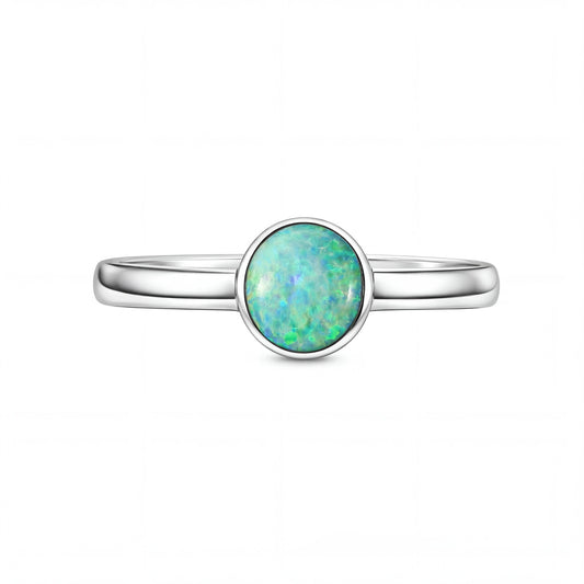 Dark Opal Ring In 925 Sterling Silver - Multicolour - Australian Opal Cutters and Pearl Divers