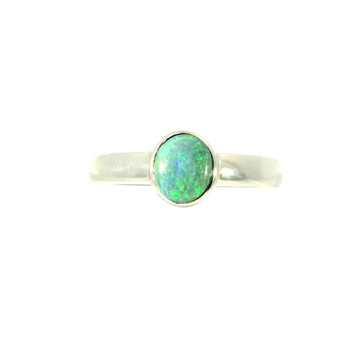 Black Opal Ring in 925 Sterling Silver - Multicolour