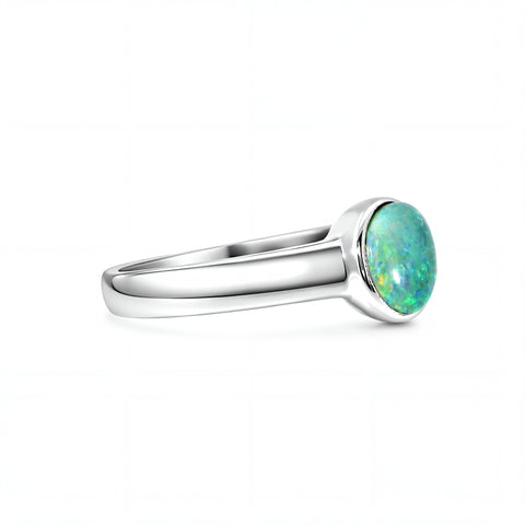 Dark Opal Ring In 925 Sterling Silver - Multicolour