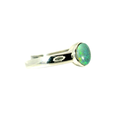 Black Opal Ring in 925 Sterling Silver - Multicolour