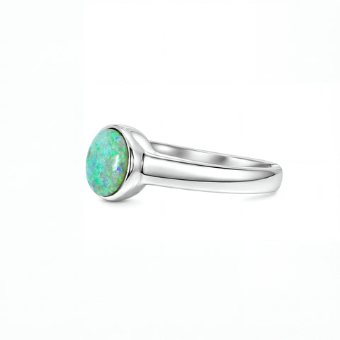 Dark Opal Ring In 925 Sterling Silver - Multicolour