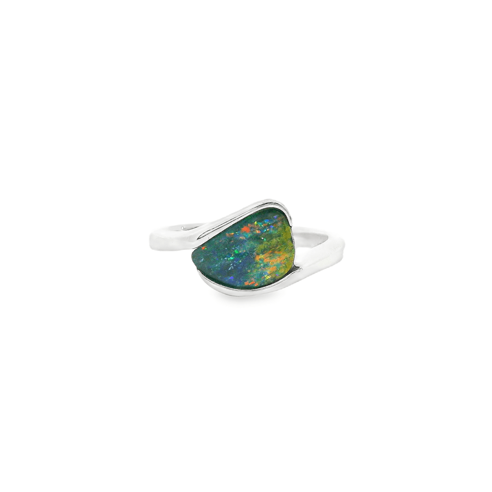 Australian Opal Boulder Ring set in Sterling Silver