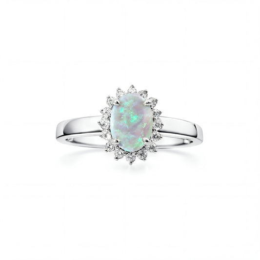 Dark Opal Ring In 925 Sterling Silver - Green-Blue - Australian Opal Cutters and Pearl Divers